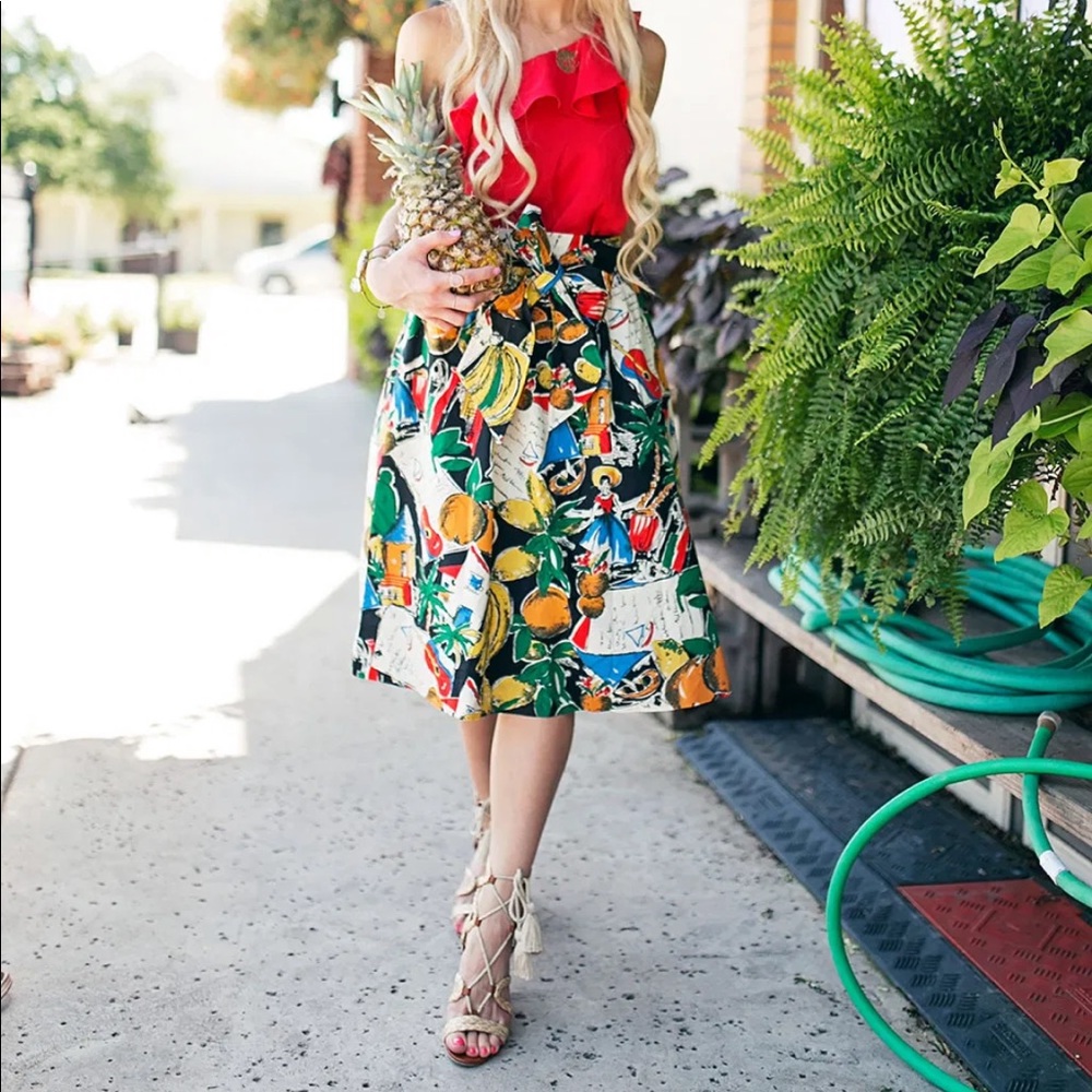 Jcrew Printed A line Printed Skirt. Like New!